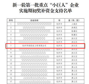 华新机电晋升国家重点“小巨人”啦！